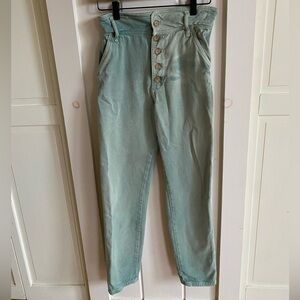 Sezane High-Waisted Button Pants